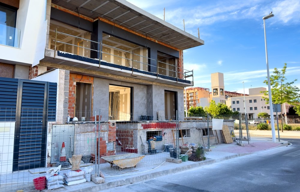 Townhouse,Under,Construction.,Villa,And,Prefab,House,Under,Construction.,Construction